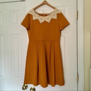 Modcloth Freeway Mustard Collared Dress